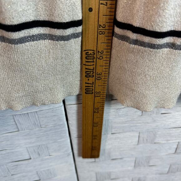 Worthington light rate striped sweater swoop gold silver black plus size - Picture 6 of 8